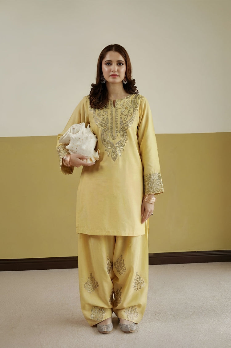 GARNET-2PC LAWN EMBROIDERED SHIRT WITH LAWN TROUSER-W.J-254