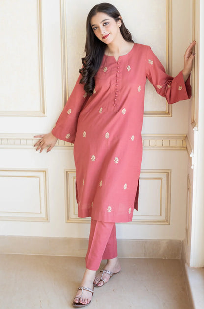 AISLING - 3PC DHANAK EMBROIDERED SHIRT WITH DHANAK SHAWL AND TROUSER-W.J-1201