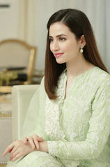 BAREEZE- 3PC LAWN EMBROIDERED SHIRT WITH ORGANZA EMBROIDERED DUPATTA & TROUSER-W.J-4605