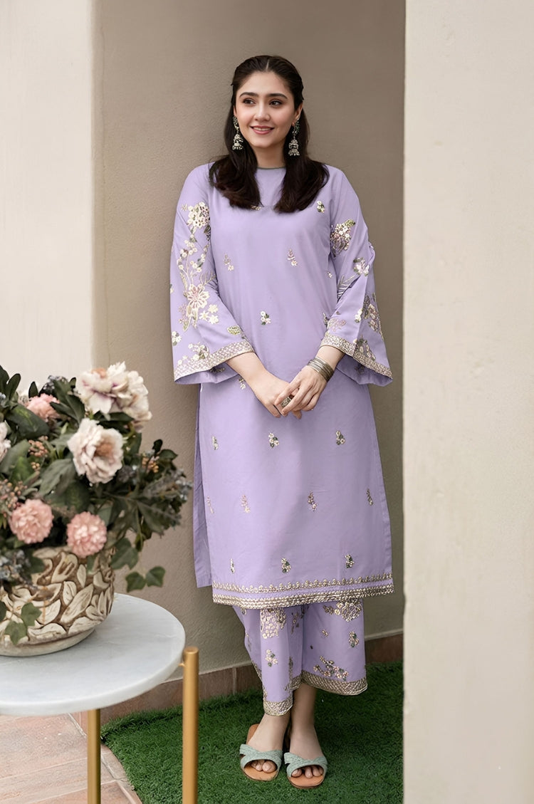 URGE-2PC LAWN EMBROIDERED SHIRT WITH EMB TROUSER-W.J-75