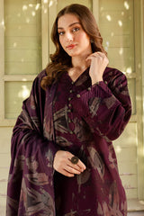 BAROQUE-3PC KHADDAR PRINTED SHIRT WITH KHADDAR PRINTED DUPATTA AND PRINT TROUSER-W.J-2649