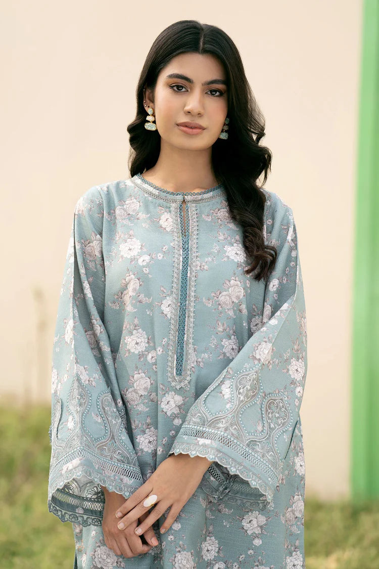 BAROUQE-3PC KARANDI PRINTED SHIRT WITH KARANDI PRINTED DUPATTA AND TROUSER-W.J-2013