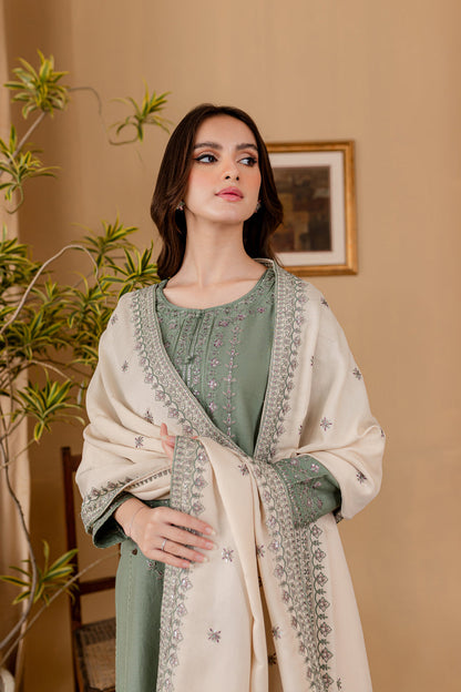 JAZMIN - 3PC LAWN EMBROIDERED SHIRT WITH LAWN EMBROIDERED DUPATTA AND LAWN TROUSER-W.J-1629