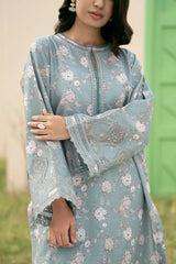 BAROUQE-3PC KARANDI PRINTED SHIRT WITH KARANDI PRINTED DUPATTA AND TROUSER-W.J-2576