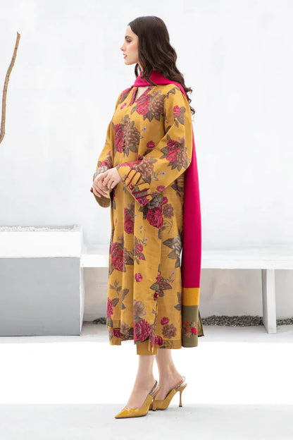 BAROQUE-3PC KHADDAR PRINTED SHIRT WITH KHADDAR PRINT DUPATTA AND PRINT TROUSER-W.J-1976