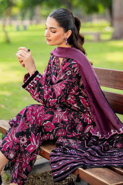 BAROUQUE-3PC KHADDAR PRINTED SHIRT WITH KHADDAR PRINT DUPATTA AND PRINT TROUSER-W.J-1135