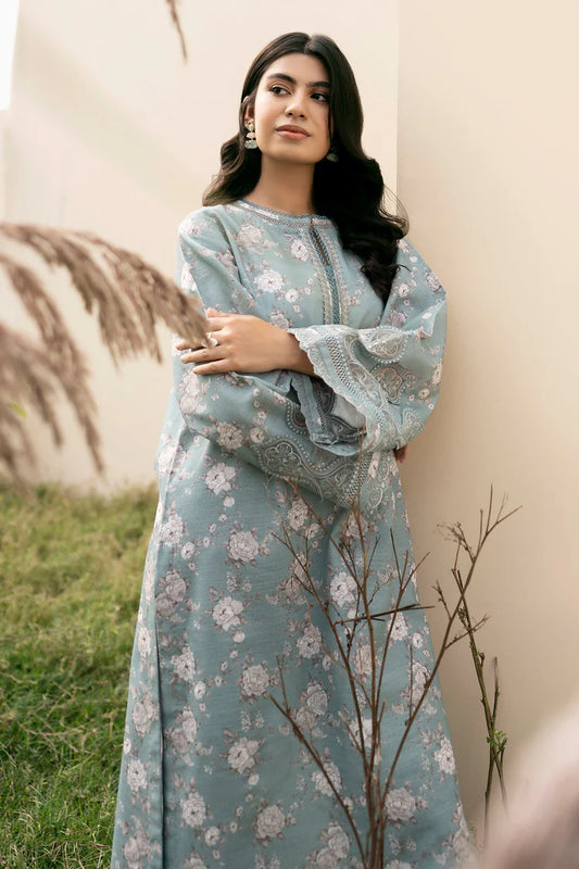 BAROUQE-3PC KARANDI PRINTED SHIRT WITH KARANDI PRINTED DUPATTA AND TROUSER-W.J-2013