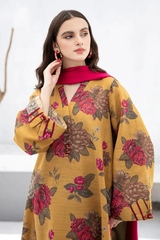 BAROQUE-3PC KHADDAR PRINTED SHIRT WITH KHADDAR PRINT DUPATTA AND PRINT TROUSER-W.J-1976