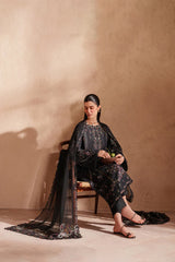 IZNIK-3PC LAWN EMBROIDERED SHIRT WITH CHIFFON EMBROIDERED DUPATTA AND TROUSER-W.J-4849
