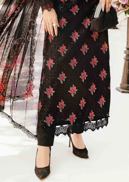 MARIA B-3PC LAWN EMBROIDERED SHIRT WITH MONARK PRINT DUPATTA & TROUSER-W.J-1723