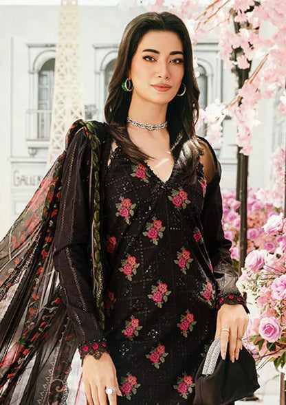 MARIA B-3PC LAWN EMBROIDERED SHIRT WITH MONARK PRINT DUPATTA & TROUSER-W.J-1723
