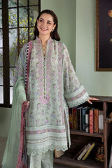 SOBIA NAZIR-3PC KARANDI PRINTED EMBROIDERED SHIRT WITH KARANDI PRINTED DUPATTA AND TROUSER-W.J-2564
