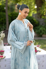 BAREEZE-3PC DHANAK EMBROIDERED SHIRT WITH CHIFFON EMBROIDERED DUPATTA AND TROUSER-W.J-5177