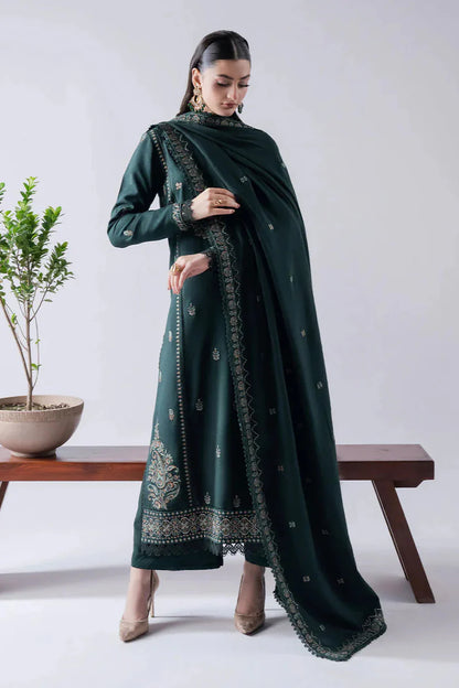ASIM JOFA-3PC DHANAK EMBROIDERED SHIRT WITH DHANAK EMBROIDERED SHAWL & TROUSER_W.J-1896