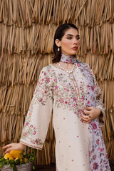 BATIK-3PC DHANAK EMBROIDERED SHIRT WITH WOOL PRINTED SHAWL AND EMB TROUSER -W.J-5040