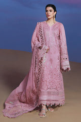 NUREH-3PC DHANAK SEQUINS CHIKAAN EMBROIDERED SHIRT WITH KHADDI NET EMBROIDERED DUPATTA AND TROUSER-W.J-5097