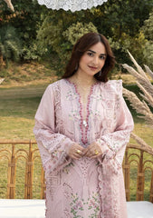 ELAF-3PC DHANAK EMBROIDERED SHIRT WITH DHANAK EMBROIDERED SHAWL AND TROUSER-W.J-5255