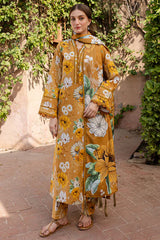 BAROQUE-3PC KHADDAR PRINTED SHIRT WITH KHADDAR PRINTED DUPATTA AND PRINT TROUSER-W.J-2642