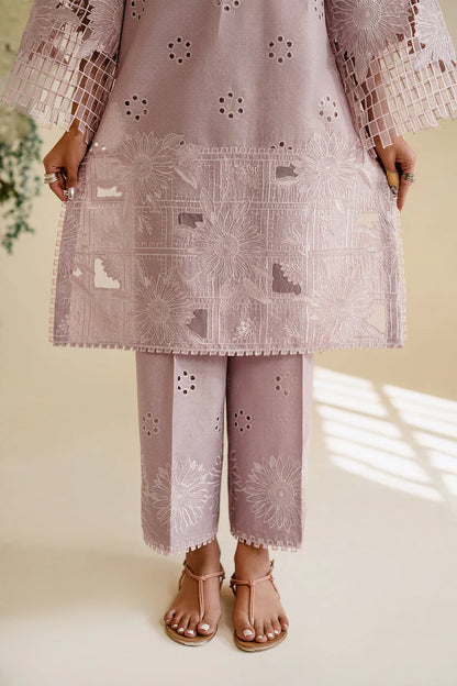 IZNIK-3PC LAWN EMBROIDERED SHIRT WITH KHAADI NET DUPATTA & TROUSER-W.J-1741