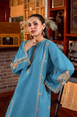 URGE-2PC LAWN SEQUIN EMBROIDERED SHIRT WITH EMB TROUSER-W.J-88