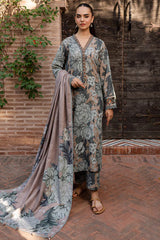 BAROQUE-3PC KHADDAR PRINTED SHIRT WITH KHADDAR PRINTED DUPATTA AND PRINT TROUSER-W.J-2648