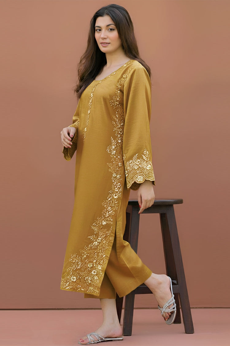 LAJWANTI-2PC LAWN EMBROIDERED SHIRT WITH TROUSER-1149