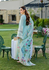ELAF-3PC LAWN CHIKANKAARI EMBROIDERED SHIRT WITH CHIFFON PRINTED DUPATTA AND TROUSER-W.J-4757