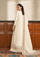 AFROZEH-3PC DHANAK EMBROIDERED SHIRT WITH DHANAK EMB SHAWL AND TROUSER-W.J-5208