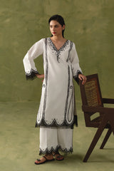 BATIK-2PIECE DHANAK EMBROIDERED SHIRT WITH DHANAK EMB TROUSER-WJ-15119