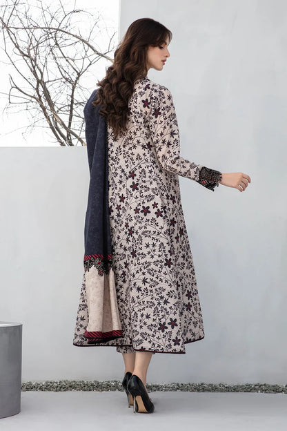 BAROUQE-3PC KHADDAR PRINTED SHIRT WITH KHADDAR PRINT DUPATTA AND PRINT TROUSER-W.J-1913