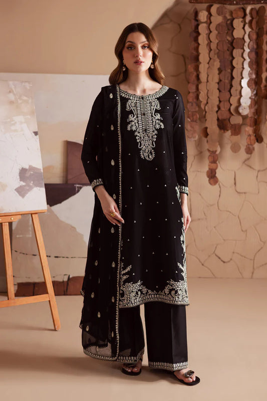 BATIK-3PC DHANAK EMBROIDERED SHIRT WITH CHIFFON EMBROIDERED DUPATTA AND TROUSER-W.J-1787