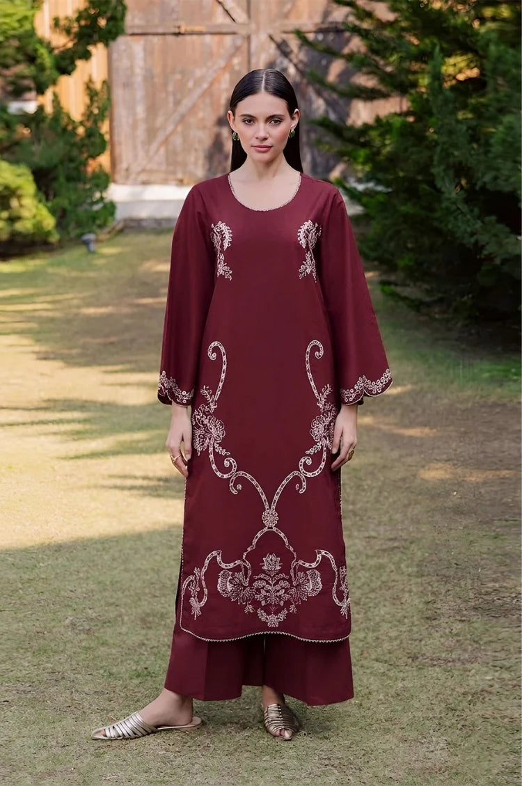 BATIK-2PC LAWN EMBROIDERED SHIRT WITH LAWN TROUSER-W.J-107
