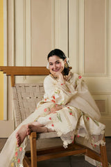 MARYAM HUSSAIN-3PC DHANAK HEAVY EMBROIDERED SHIRT WITH KHADDI NET EMB DUPATTA AND TROUSER-W.J-4903