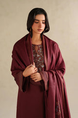 IZNIK-3PC DHANAK EMBROIDERED SHIRT WITH DHANAK EMBROIDERED SHAWL AND EMB TROUSER -W.J-5164