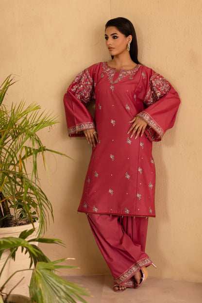 BATIK-2PC DHANAK EMBROIDERED SHIRT & EMBROIDERED TROUSER-W.J-1907