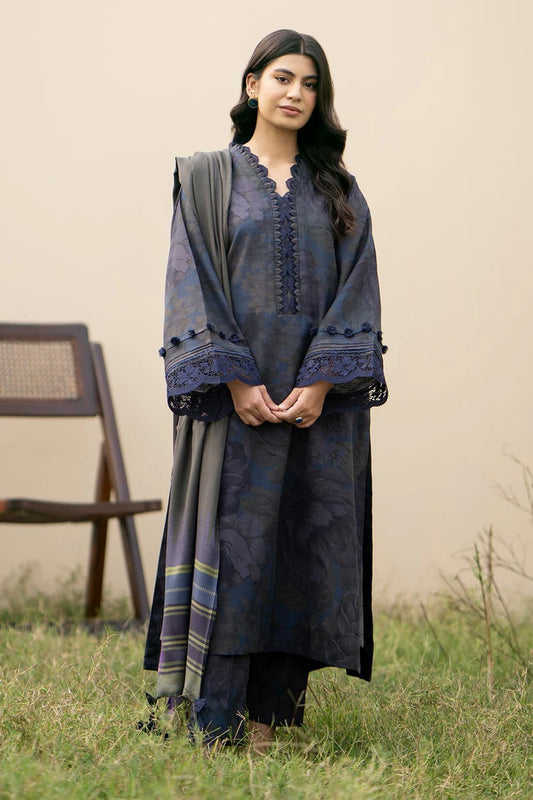 BAROQUE-3PC KHADDAR PRINTED SHIRT WITH KHADDAR PRINT DUPATTA AND PRINT TROUSER-W.J-1967