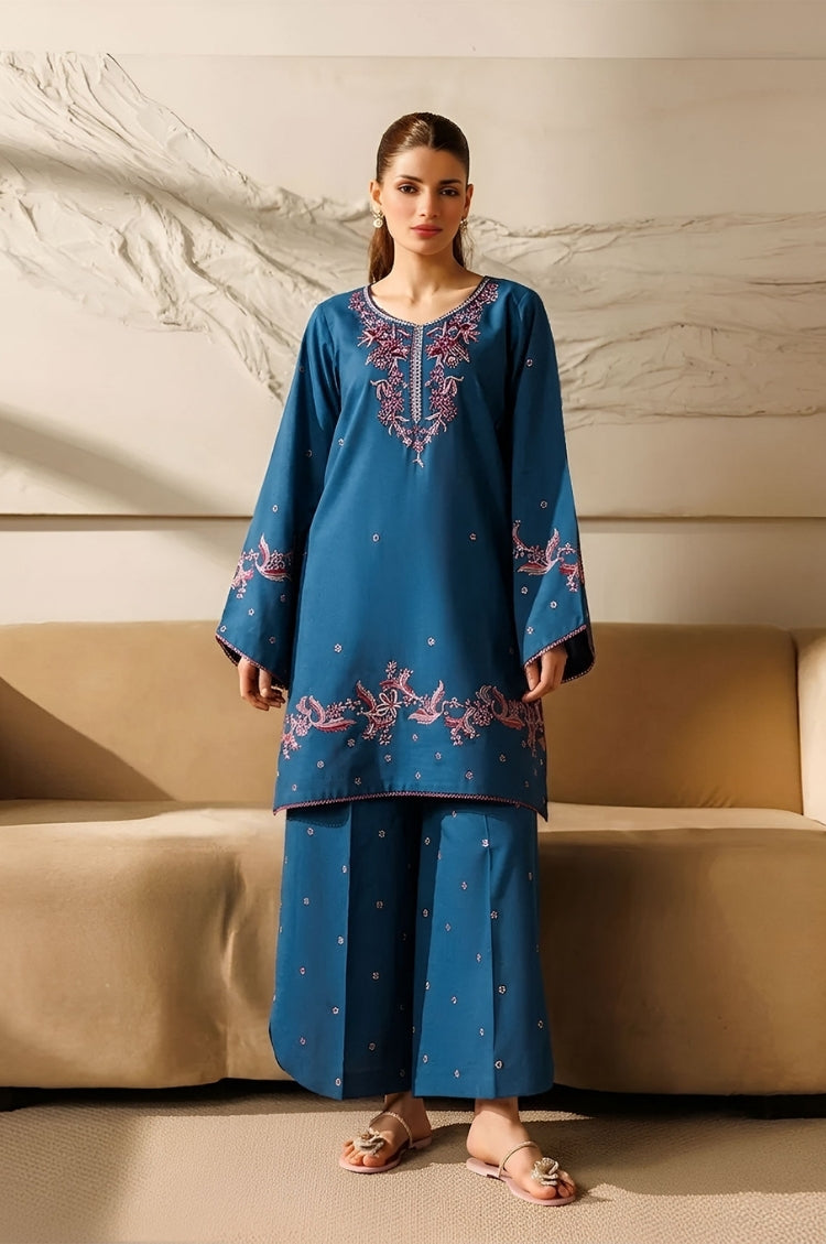BATIK-2PC LAWN EMBROIDERED SHIRT WITH LAWN TROUSER-W.J-214