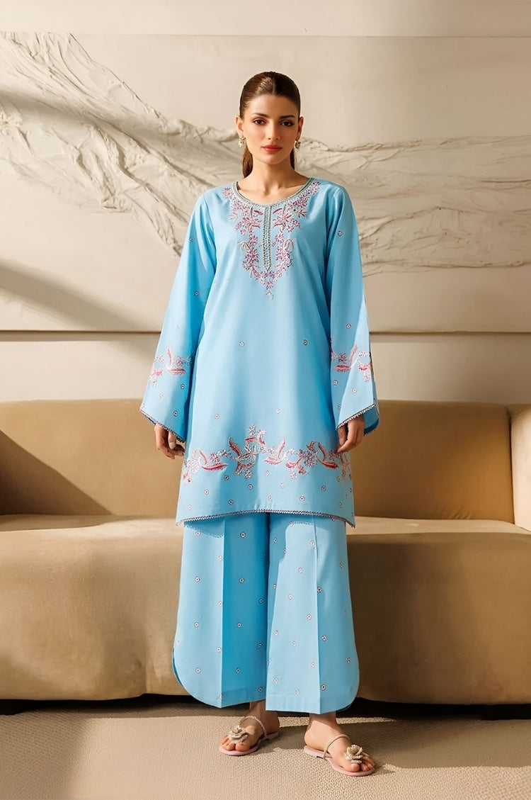 BATIK-2PC LAWN EMBROIDERED SHIRT WITH LAWN TROUSER-W.J-215