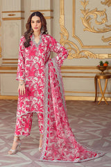 CHARIZMA-3PC KARANDI PRINTED SHIRT WITH KARANDI PRINTED DUPATTA AND TROUSER-W.J-2580