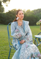 ELAF-3PC DHANAK EMBROIDERED SHIRT WITH DHANAK EMBROIDERED SHAWL AND TROUSER-W.J-5242