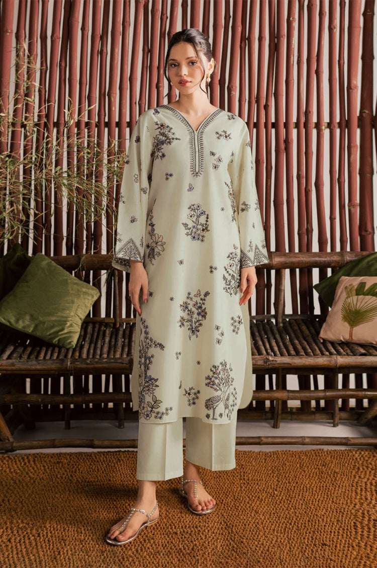 GARNET-2PC LAWN EMBROIDERED SHIRT WITH LAWN TROUSER-W.J-255