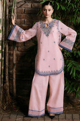 BATIK-2PIECE DHANAK EMBROIDERED SHIRT WITH DHANAK EMB TROUSER-WJ-15110