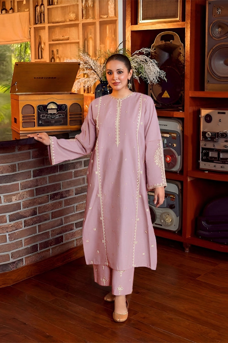 URGE-2PC LAWN SEQUIN EMBROIDERED SHIRT WITH EMB TROUSER-W.J-87