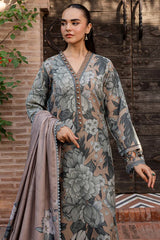 BAROQUE-3PC KHADDAR PRINTED SHIRT WITH KHADDAR PRINTED DUPATTA AND PRINT TROUSER-W.J-2648