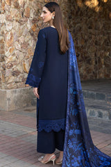 BATIK-3PC DHANAK EMBROIDERED SHIRT WITH COURTRAI PRINTED SHAWL AND TROUSER-W.J-4390