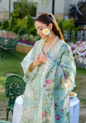 ELAF-3PC LAWN CHIKANKAARI EMBROIDERED SHIRT WITH CHIFFON PRINTED DUPATTA AND TROUSER-W.J-4757