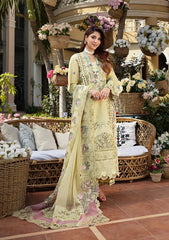 ELAF-3PC DHANAK CHIKANKARI EMBROIDERED SHIRT WITH KHAADI NET EMB DUPATTA AND TROUSER-W.J-5126