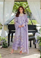 ELAF-3PC DHANAK EMBROIDERED SHIRT WITH KHADDI NET EMBROIDERED DUPATTA AND TROUSER-W.J-5114