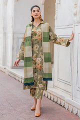 BAROUQE-3PC KARANDI PRINTED SHIRT WITH KARANDI PRINTED DUPATTA AND TROUSER-W.J-2579