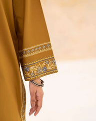URGE-3PC DHANAK EMBROIDERED SHIRT WITH WOOL PRINT SHAWL AND EMB TROUSER-W.J-5070